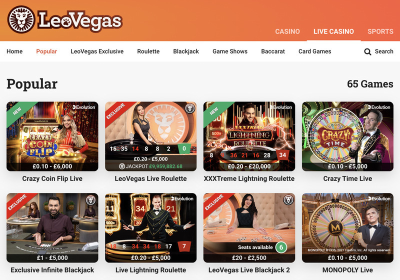LeoVegas Live Casino UK